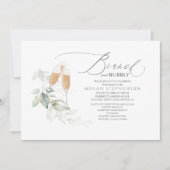 Brunch en Bubble Elegant Greenery Vrijgezellenfees Kaart (Voorkant)