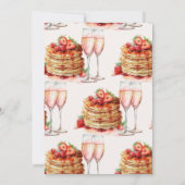 Brunch en Bubble Elegant Pancake Roze Vrijgezellen Kaart (Achterkant)