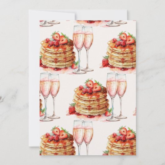 Brunch en Bubble Elegant Pancake Roze Vrijgezellen Kaart (Achterkant)