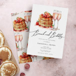 Brunch en Bubble Elegant Pancake Roze Vrijgezellen Kaart<br><div class="desc">Brunch & Bubble Elegant Pancake Pink Bridal Shower Invitation</div>