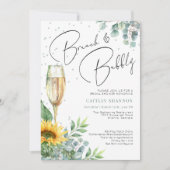 Brunch en Bubble Elegant Sunflower Vrijgezellenfee Kaart (Voorkant)