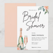 Brunch en Bubble Elegante Bridal Shower Uitnodigin Kaart (Voorkant / Achterkant)