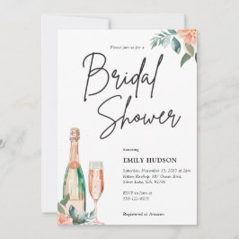 Brunch en Bubble Elegante Bridal Shower Uitnodigin Kaart