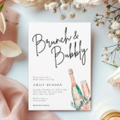 Brunch en Bubble Elegante Bridal Shower Uitnodigin Kaart