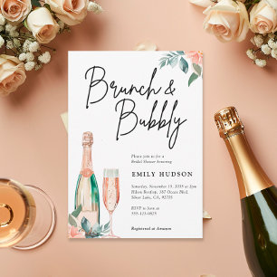 Brunch en Bubble Elegante Bridal Shower Uitnodigin Kaart