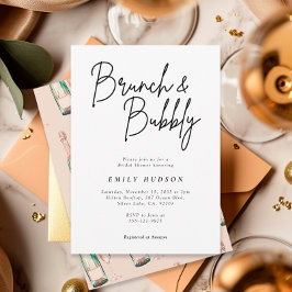 Brunch en Bubble Elegante Bridal Shower Uitnodigin Kaart