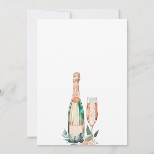 Brunch en Bubble Elegante Bridal Shower Uitnodigin Kaart (Achterkant)