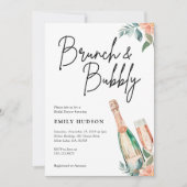 Brunch en Bubble Elegante Bridal Shower Uitnodigin Kaart (Voorkant)