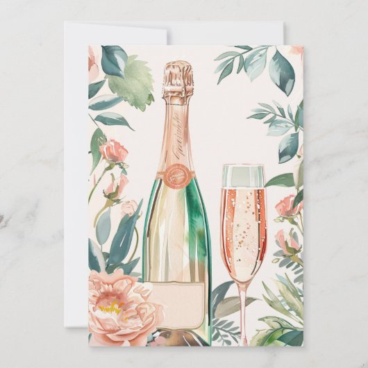 Brunch en Bubble Elegante Bridal Shower Uitnodigin Kaart (Achterkant)