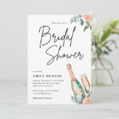 Brunch en Bubble Elegante Bridal Shower Uitnodigin Kaart (Staand voorkant)