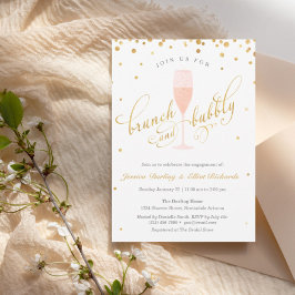 Brunch en Bubble Engagement Party Kaart