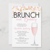 Brunch en Bubble Floral Bridal Shower Kaart (Voorkant)