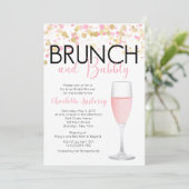 Brunch en Bubble Floral Bridal Shower Kaart (Staand voorkant)