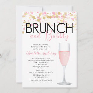 Brunch en Bubble Floral Bridal Shower Kaart