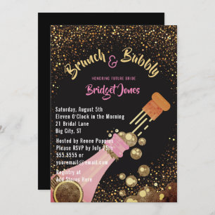 Brunch en Bubble Glitter Bridal Shower Invitation Kaart
