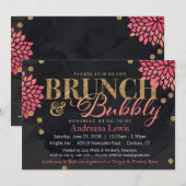 Brunch en Bubble Glitter Waterverf Shower Invite Kaart (Voorkant / Achterkant)