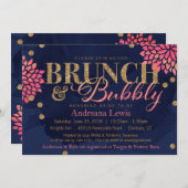 Brunch en Bubble Glitter Waterverf Shower Invite Kaart (Voorkant / Achterkant)