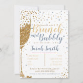 Brunch en Bubble Gold glitter_dusty blue Kaart (Voorkant)