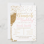 Brunch en Bubble gold glitter met stippellijnen te Kaart (Voorkant)