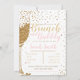 Brunch en Bubble gold glitter met stippellijnen te Kaart