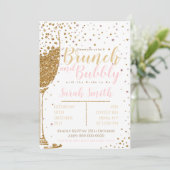 Brunch en Bubble gold glitter met stippellijnen te Kaart (Staand voorkant)