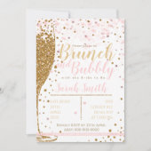 Brunch en Bubble gold glitter striped backgr. Kaart (Voorkant)