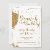 Brunch en Bubble goudglitter met gestreept rug Kaart (Voorkant)