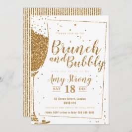 Brunch en Bubble goudglitter met gestreept rug Kaart
