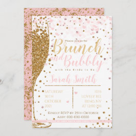 Brunch en Bubble goudglitter spatten achterover Kaart