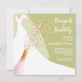 Brunch en Bubble Green Vrijgezellenfeest Kaart (Voorkant)