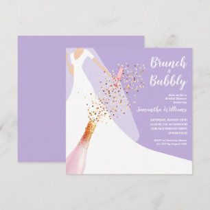 Brunch en Bubble Lavender Vrijgezellenfeest Invite