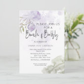 Brunch en Bubble Lila Paars Roos Kaart (Staand voorkant)