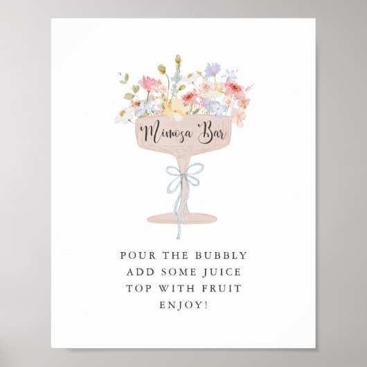 Brunch en Bubble Mimosa Bar Sign Poster (Voorkant)