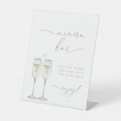 Brunch en Bubble Mimosa Bar Sign Reclamebord Met Voetstuk (Voorkant)