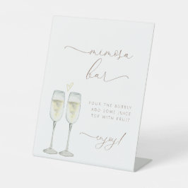 Brunch en Bubble Mimosa Bar Sign Reclamebord Met Voetstuk