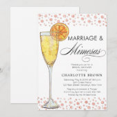 Brunch en Bubble Mimosa Bridal Shower Invitation Kaart (Voorkant / Achterkant)