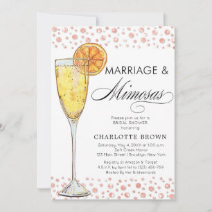 Brunch en Bubble Mimosa Bridal Shower Invitation Kaart