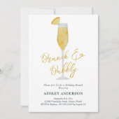 Brunch en Bubble Mimosa Cocktail Birthday Party Kaart (Voorkant)