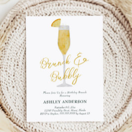 Brunch en Bubble Mimosa Cocktail Birthday Party Kaart
