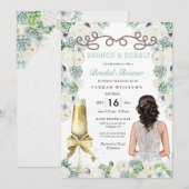 Brunch en Bubble Mint Green Cacti Vrijgezellenfees Kaart (Voorkant / Achterkant)