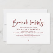 Brunch en Bubble, modern Casual Vrijgezellenfeest Kaart (Voorkant)