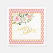 Brunch en Bubble Napkin - Gold Txt roze Stippen Servet (Voorkant)