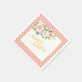 Brunch en Bubble Napkin - Gold Txt roze Stippen Servet (Hoek)