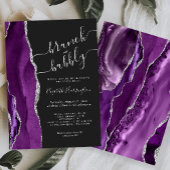 Brunch en Bubble Paars Silver Agate Vrijgezellenfe Kaart