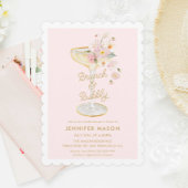 Brunch en Bubble Pink Floral Kaart