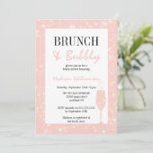 Brunch en Bubble Pink Glitter Champagne Glass Kaart (Staand voorkant)