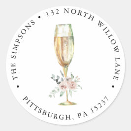 Brunch en Bubble Retouradres Ronde Sticker