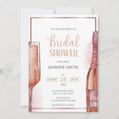 Brunch en Bubble Roos Gold Prosecco Vrijgezellenfe Kaart (Voorkant)