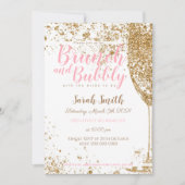 Brunch en Bubble roze strepen glitter Kaart (Voorkant)