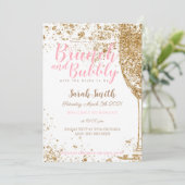 Brunch en Bubble roze strepen glitter Kaart (Staand voorkant)